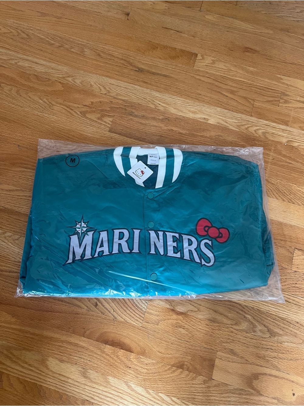 Hello Kitty Mariners Teal Snap-Front Jacket Adult size medium